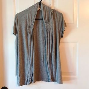 AGENDA WOMEN'S [LARGE] GREY OPEN FRONT LIGHT WEIGH SHORT SLEEVE CARDIGEN